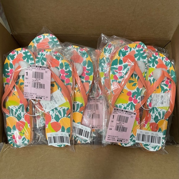 J. CREW Printed Flip Flops Guava Orange Fruit Graphic Thong Sandals - Picture 5 of 7